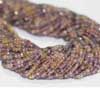 Natural Multi Quartz Micro Faceted Roundel Beads Strand Length is 13 Inches & Sizes from 3mm approx.